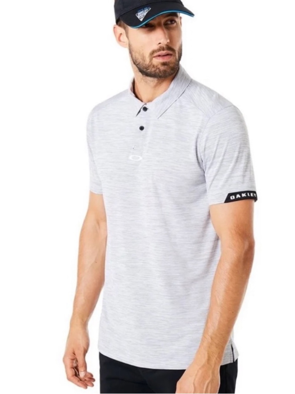 Oakley Men's Golf Polo Shirt Heathered Dark Grey Performance